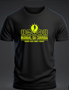 Camiseta Manual da Corrida - Padrão Preta com logo verde