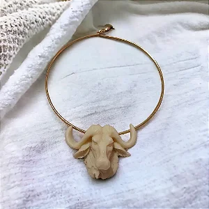 Colar Aro Búfalo Bege