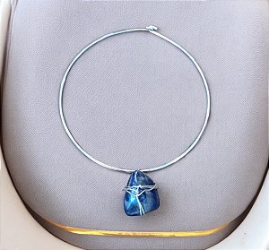 Colar aro pedra sodalita