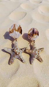 Brinco estrela do mar resina