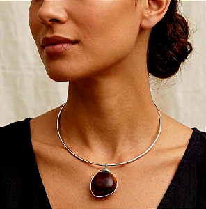 Colar Olho de boi prata