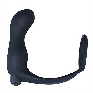 Anel Peniano em Silicone com Plug Anal Vibratório