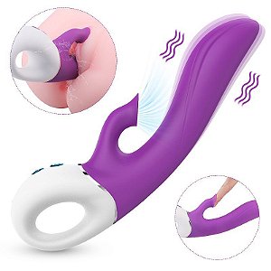 Estimulador de Clitóris com Sucção e Massageador Ponto G - Dew - S-Hande ROXO