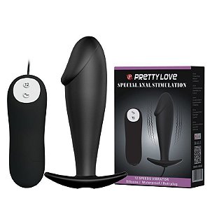 Plug Anal com Ponta Formato de Glande SPECIAL ANAL STIMULATION 12 Modos de Vibração