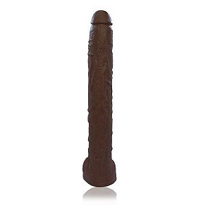 Pênis Vibrador Gigante Hard 34cm x 4,5cm Macio e Flexível - MARROM