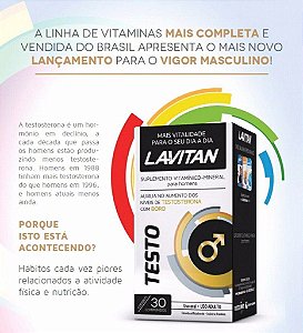 Estimulante Lavitan Testo Suplemento Para Homens (Aumento de TESTOSTERONA) Kmed