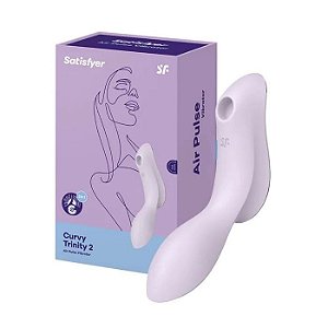 SATISFYER CURVY TRINITY 2 - Vibrador Ponto G ou Estimulador de Clítoris Com Ondas de Sucção