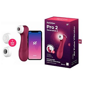 SATISFYER PRO 2 GENERATION 3  - Coonect App VINHO - Estimulador de Clitóris com Pulsação e Vibração (EXCLUSIVO DO SITE)