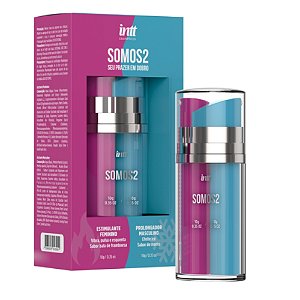 Somos2 Seu Prazer em Dobro - Estimulante Feminino Sabor Framboesa 10g e Retardante Masculino Ice Menta 10g