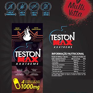 Estimulante Masculino Teston Max Xtreme Cartela com 4 Cápsulas