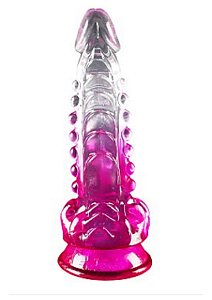 Dildo Monstro com Ventosa - Transparente com Rosa - MAIG Maig - 7809