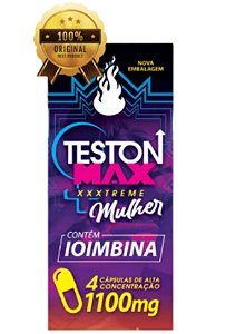 Estimulante Feminino Teston Max Xtreme Mulher (Cartela) com 4 Cápsulas