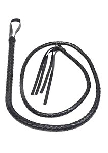 Chicote Longo Trançado com Franja na Ponta e Alça para Punho - 1,50m - Luxo -