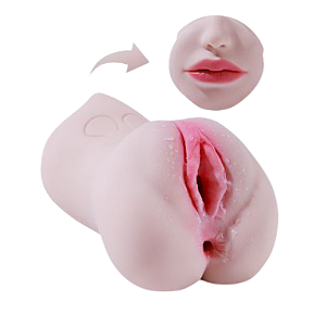 Masturbador Masculino em Formato de Vagina e Ânus com Boca