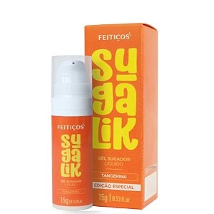 Gel Sugador Líquido Beijável com Sensação de Pulsação - Sugalik - 15g - Tangerina - Feitiços