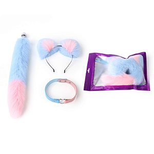 Kit Fantasia Gatinha com Tiara, Coleira e Plug Cauda - YOUVIBE