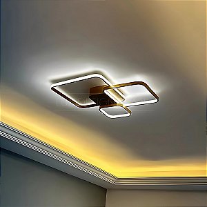Lustre/Plafon Madrid 3 quadros + Controle Remoto