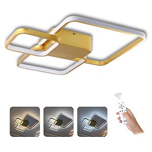 Lustre/Plafon Madrid 3 quadros + Controle Remoto