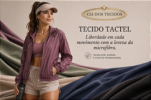 Tecido Tactel 2 Cabos (Microfibra) 100% Poliéster p/ Roupas Esportivas