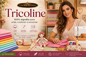 Tecido Tricoline 100% Algodão (40 Fios) — Qualidade Premium para Costura e Artesanato