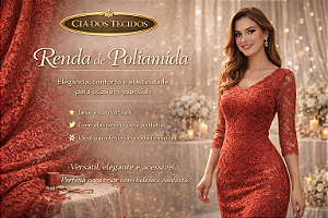 Renda Floral com Elastano — Delicadeza, Conforto e Caimento Premium (95% Poliamida + 5% Elastano)