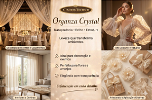 Organza Crystal 1,50m – Brilho para Festa e Decoração