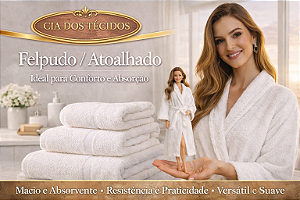 Tecido Felpudo 100% Algodão (Atoalhado)