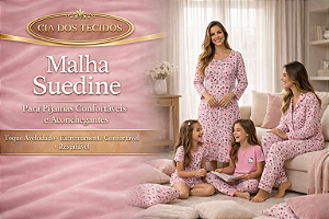 Malha Suedine Fake Estampado (100% Poliéster)