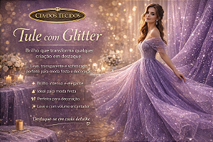 Tecido Tule com Glitter por Metro | Brilho Premium