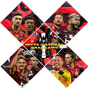 Quadro do Flamengo Heptacampeão Brasileiro 3d Mosaico 05 Peça