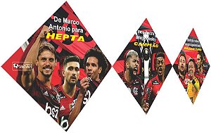 Quadro do Flamengo Heptacampeão Brasileiro 3d Mosaico 03 Peças Personalizado com a Frase ou Dedicatória a Seu Gosto