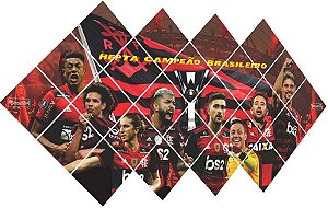 Quadro do Flamengo Heptacampeão Brasileiro 3d Mosaico 24 Peças