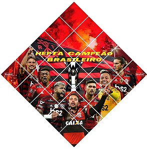 Quadro do Flamengo Heptacampeão Brasileiro 3d Mosaico 25 Peças