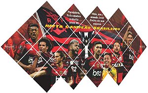 Quadro do Flamengo Heptacampeão Brasileiro 3d Mosaico 24 Peças Personalizado com a Frase ou Dedicatória a Seu Gosto