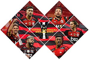 Quadro do Flamengo Heptacampeão Brasileiro 3d Mosaico 07 Peças