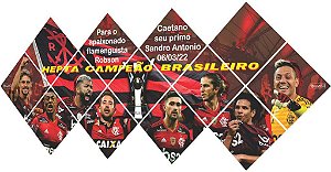Quadro do Flamengo Heptacampeão Brasileiro 3d Mosaico 13 Peças Personalizado com a Frase ou Dedicatória a seu Gosto