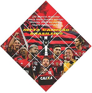 Quadro do Flamengo Heptacampeão Brasileiro 3d Mosaico 16 Peças Personalizado com a Frase ou Dedicatória a Seu Gosto