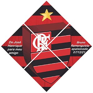 Quadro Escudo do Flamengo nº 01 3d Mosaico 04 Peças Personalizado Com a Frase ou Dedicatória a seu Gosto