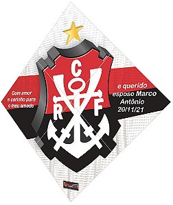 Quadro Escudo do Flamengo nº 02 3d Mosaico 04 Peças Personalizado com a Frase ou Dedicatória a Seu Gosto