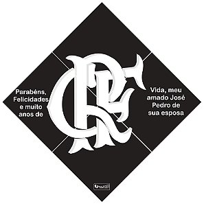 Quadro Escudo do Flamengo nº 03 3d Mosaico 04 Peças Personalizado com a Frase ou Dedicatória a Seu Gosto