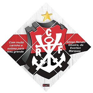 Quadro Escudo do Flamengo nº 02 3d Mosaico 09 Peças Personalizado com a Frase ou Dedicatória a Seu Gosto