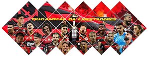 Quadro do Flamengo Tricampeão da Libertadores 3D Mosaico 34 Peças