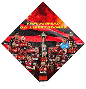 Quadro do Flamengo Tricampeão da Libertadores 3D Mosaico 01 Peça