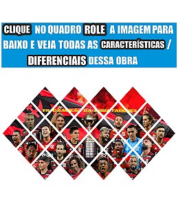Quadro do Flamengo Tricampeão da Libertadores 3D Mosaico 24 Peças