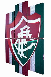Quadro Escudo do Fluminense 3D mosaico Madeira Grande