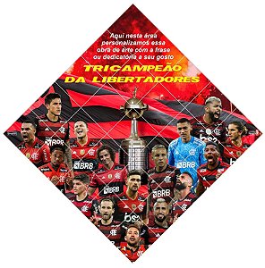 Quadro do Flamengo Tricampeão da Libertadores 3D Mosaico 25 Peças Personalizado com a Frase ou Dedicatória a Seu Gosto