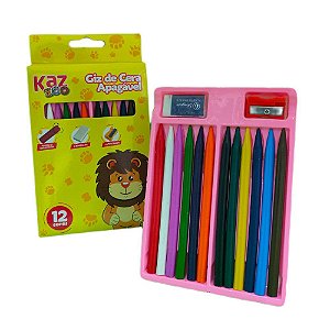 Kit Giz de Cera Apagável 12 cores