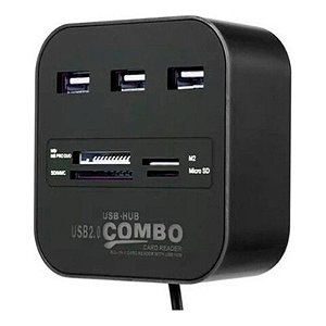 Hub USB + Leitor de Cartão de Memória