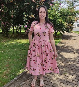 VESTIDO ROSA FLORAL