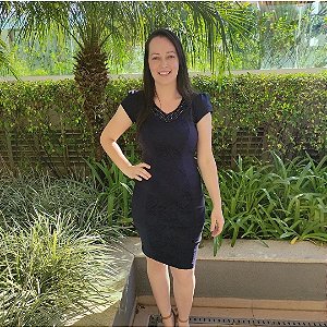 VESTIDO TUBINHO AZUL MARINHO